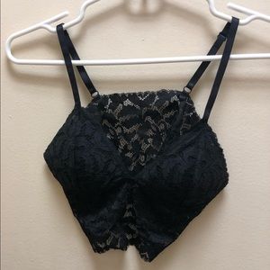 Black lace bralette/crop top